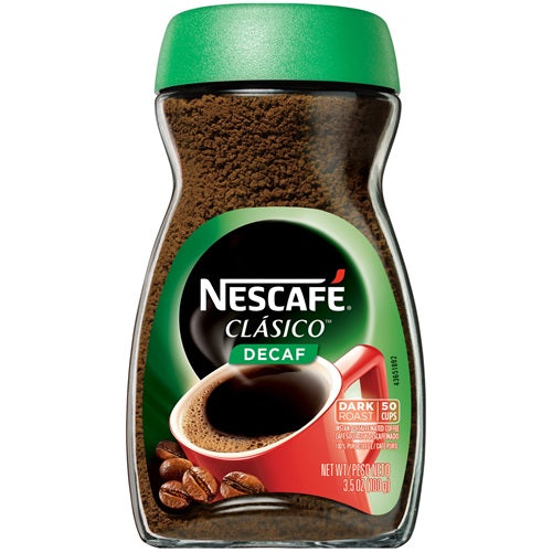 Item No.34794 NESTLE NESCAFE CLASICO DECAF INSTANT COFFEE 6/3.5oz