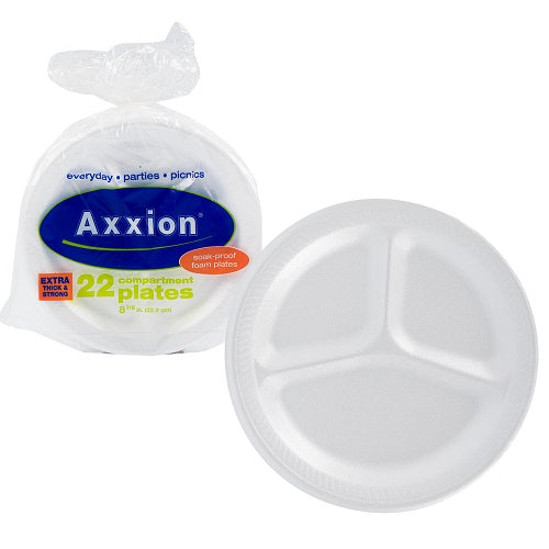 Item No.44644 AXXION FOAM PLATES COMPARTMENT 8 7/8" 24/22ct