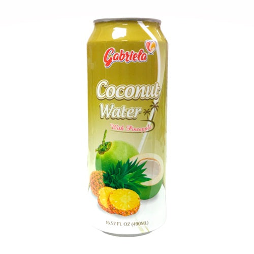 Item No.50298 GABRIELA COCONUT WATER W/ PINEAPPLE 24/490ml + CRV