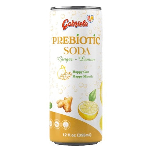 Item No.50341 GABRIELA PREBIOTIC SODA GINGER-LEMON 24/355ml +CRV