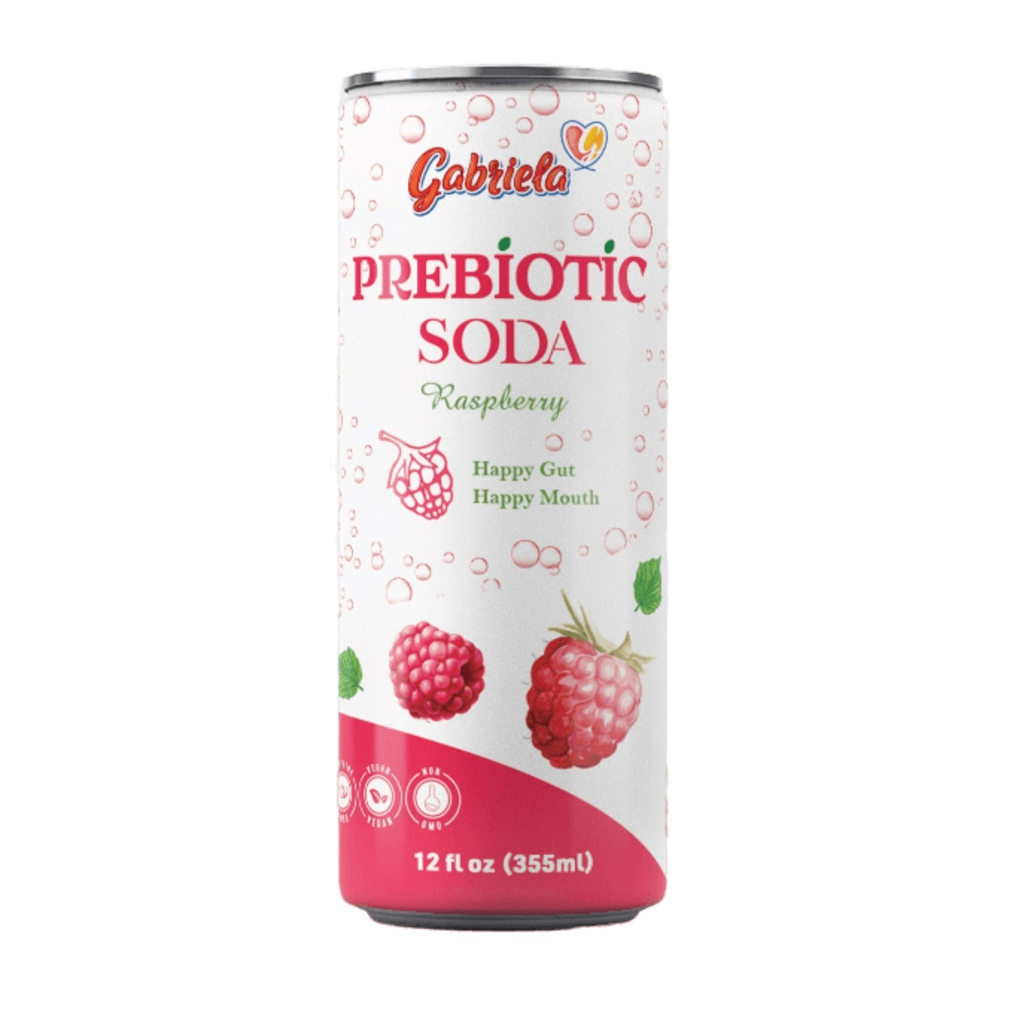 Item No.50343 GABRIELA PREBIOTIC SODA RASPBERRY 24/355ml +CRV