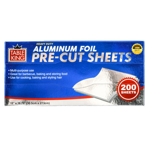 Item No.93134 TABLE KING ALUMINUM FOIL PRE-CUT SHEETS 12/200ct