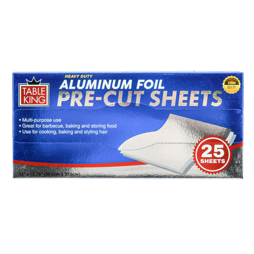 Item No.93138 TABLE KING ALUMINUM FOIL PRE-CUT SHEETS 24/25ct