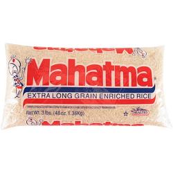 Item No.60203 MAHATMA RICE LONG GRAIN 4% WHITE POLY 12/3lbs