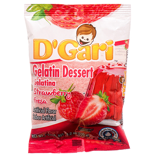 D'GARI WATER GELATIN STRAWBERRY 24/4.2oz