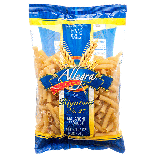 ALLEGRA RIGATONI PASTA 20/16oz